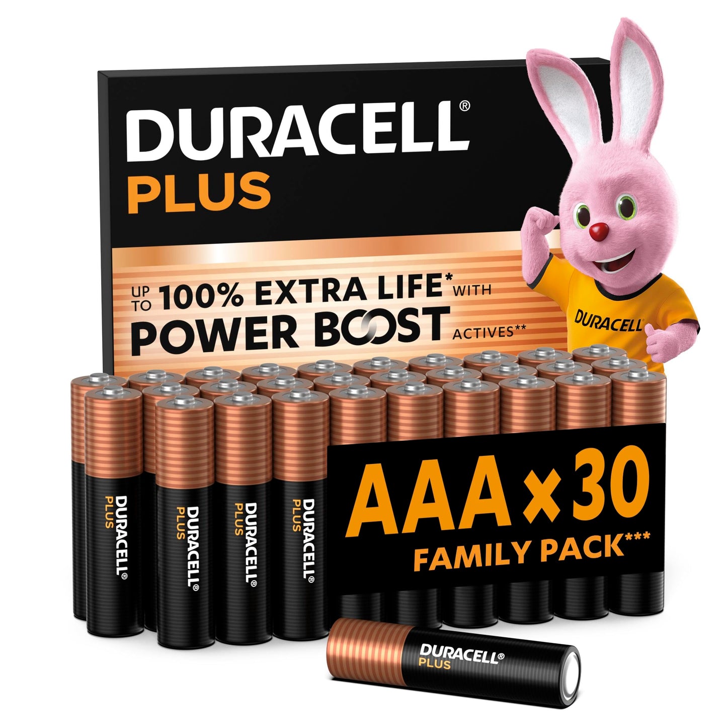 DURACELL Plus AAA Batteries (Pack of 30) - Alkaline Batteries 1.5V - 5020123