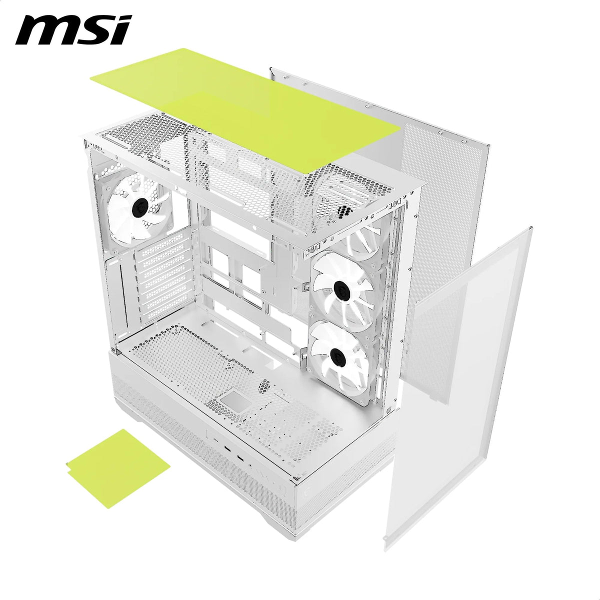 MSI MAG Pano 110R PZ White – Mid-Tower Gaming PC Case - 306-7G28W21-JA4