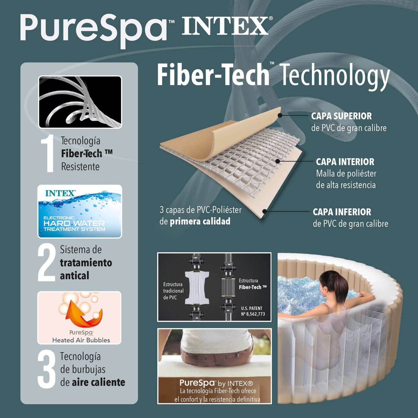 85IN X 28IN PURESPA GRAYWOOD DELUXE SET - 28442EX