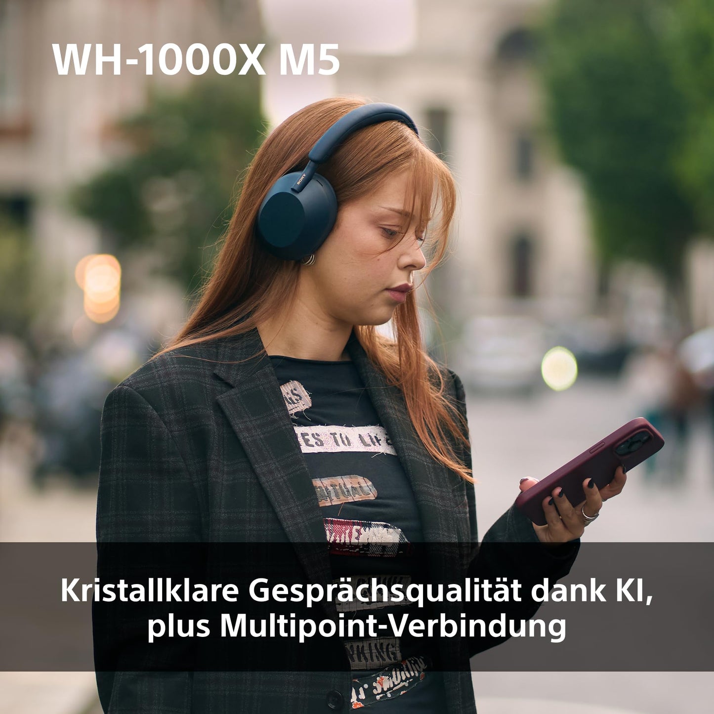 Sony WH-1000XM5 wireless over-ear headphones, active noise canceling at premium level with spatial 3D audio, transparency mode, up to 30 hours of battery life, Bluetooth, black - WH1000XM5B.CE7