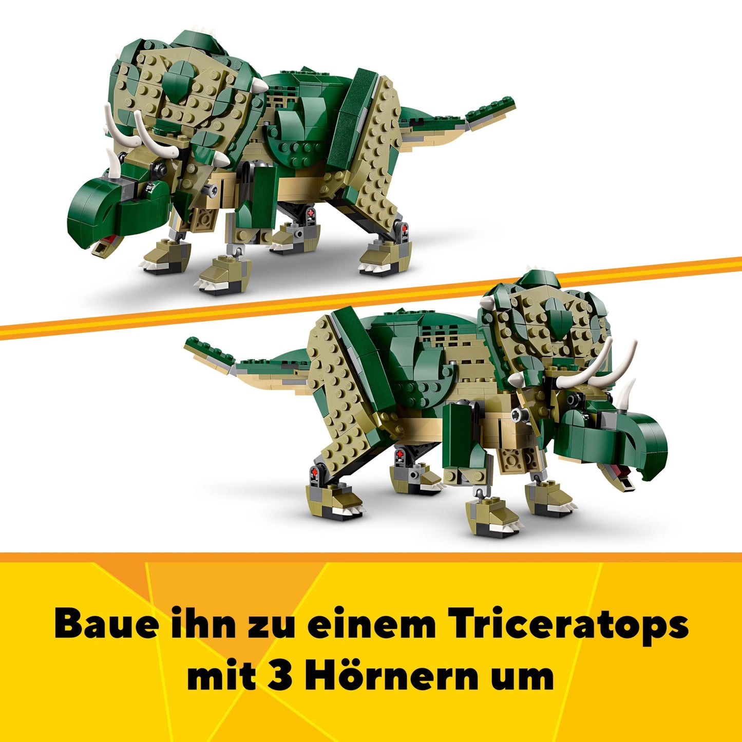 LEGO Creator 3in1 T. rex to Triceratops to Pterodactyl Toys, Dinosaur Figures for 9 Plus Year Old Boys & Girls, Posable Dino Toy Model Building Set, Birthday Gift Idea for Kids 31151