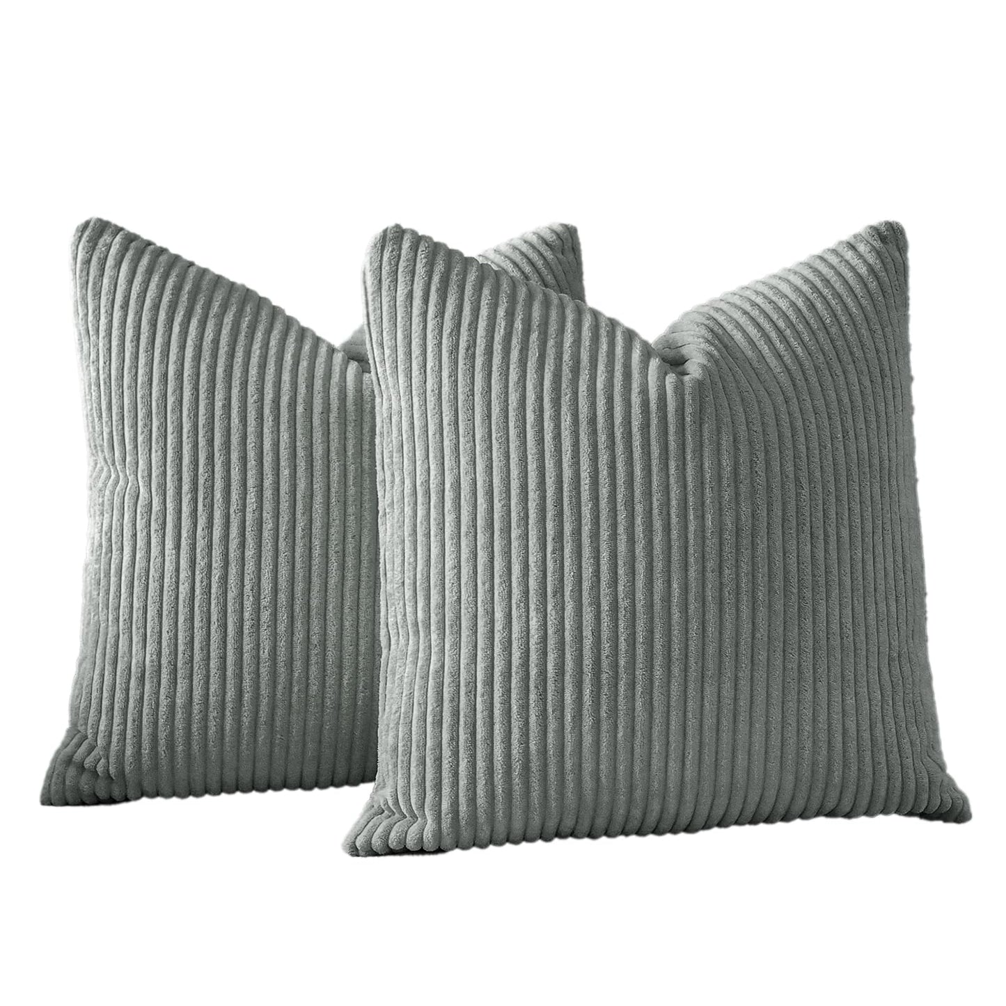 JOTOM Set of 2 Corduroy Cushion Covers Decorative Cushion Cover Sofa Cushion Couch Cushion Decorative Cushion Cover Decorative Cushion Cover for Sofa Living Room 60 x 60 cm Grey - YLDXRUK74