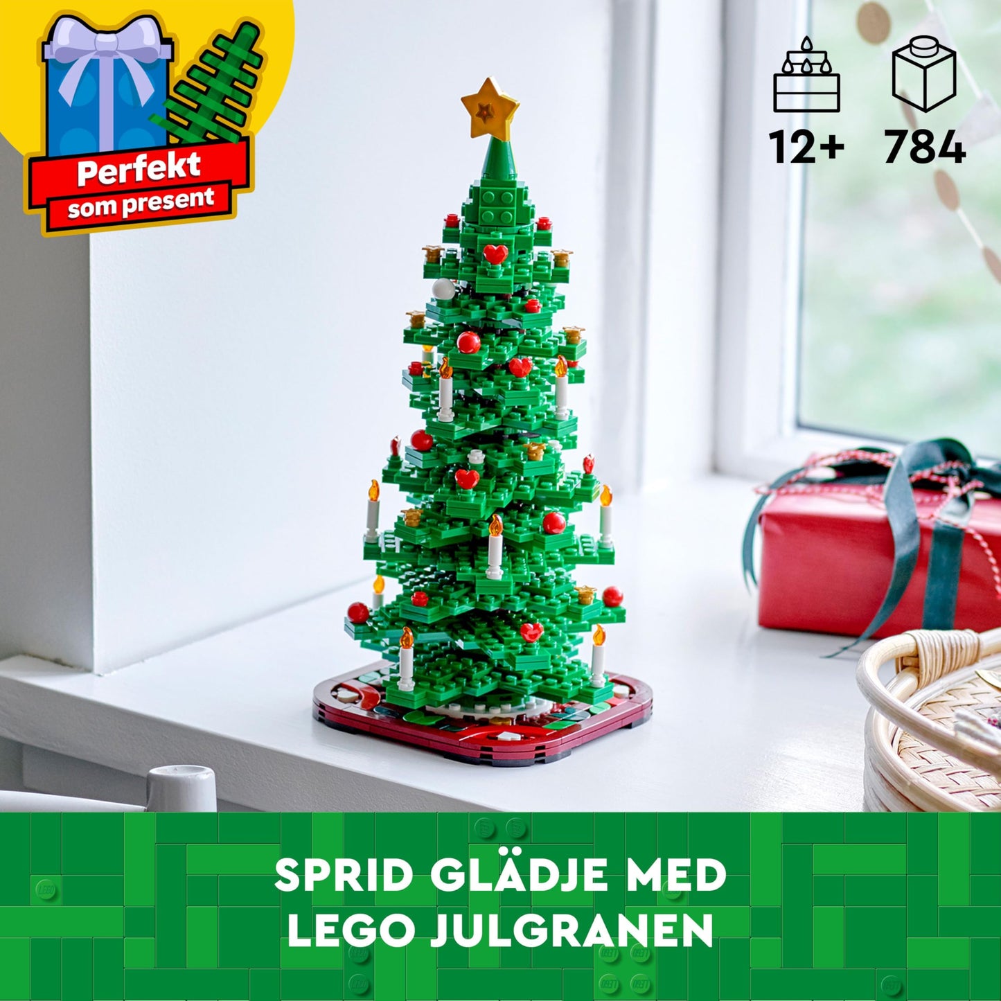 LEGO Christmas tree - 2-in-1 building set - toy for children aged 9 and up - DIY decoration for building and displaying - Christmas gift for boys, girls and adults - 40573
