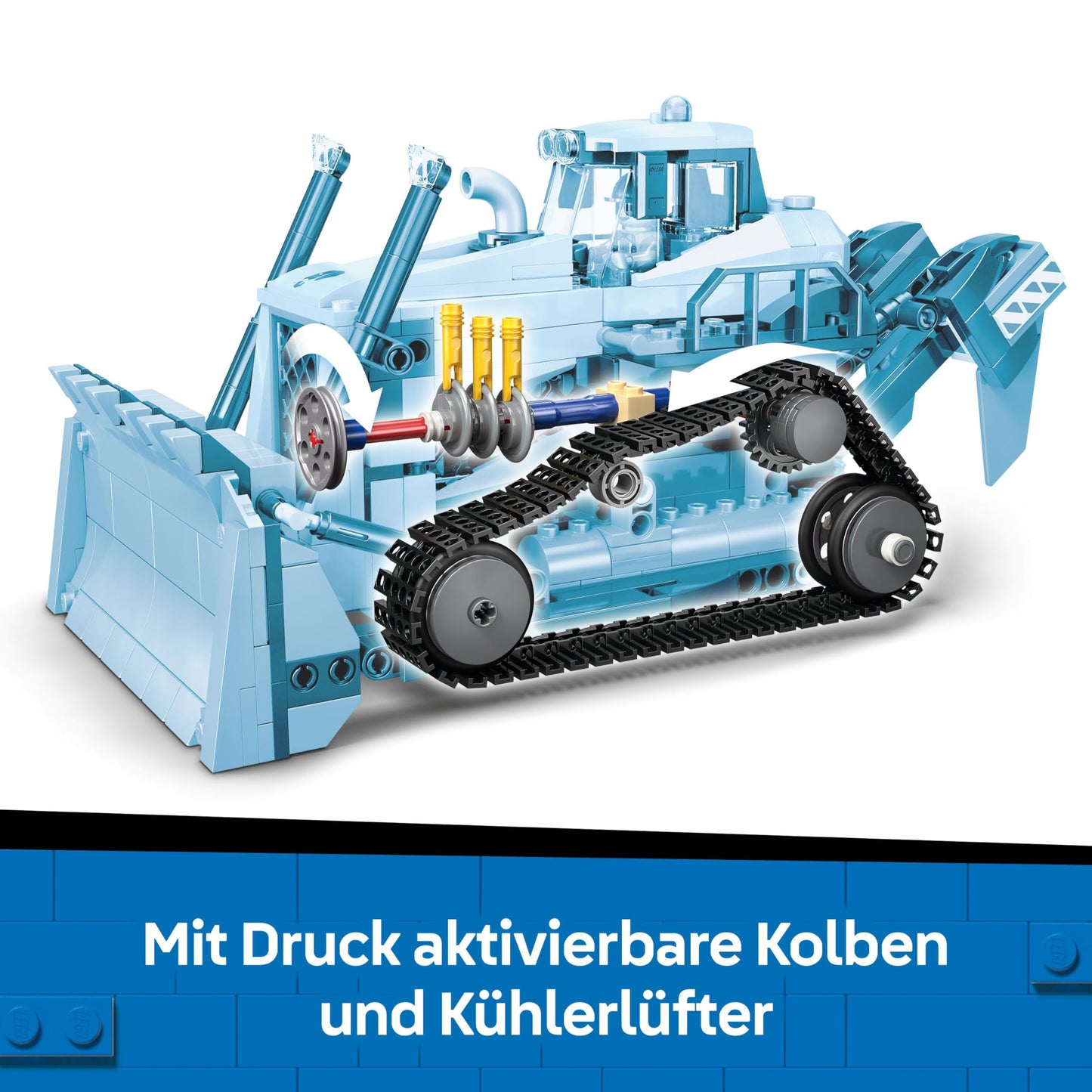 LEGO City Yellow Bulldozer Set - toy construction site, construction and play set - realistic construction machine with driver and 2 construction workers - gift idea for children aged 8 and over - 60466