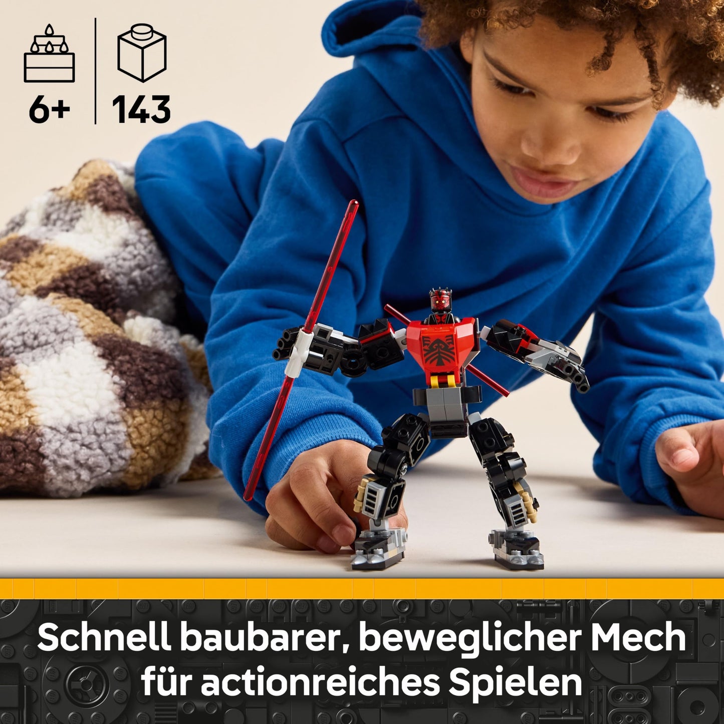 LEGO Star Wars 75411 Darth Maul Mech building toy - play and display figure with double-bladed red lightsaber and mini figure - gift for boys aged 6 and up and fans of The Clone Wars