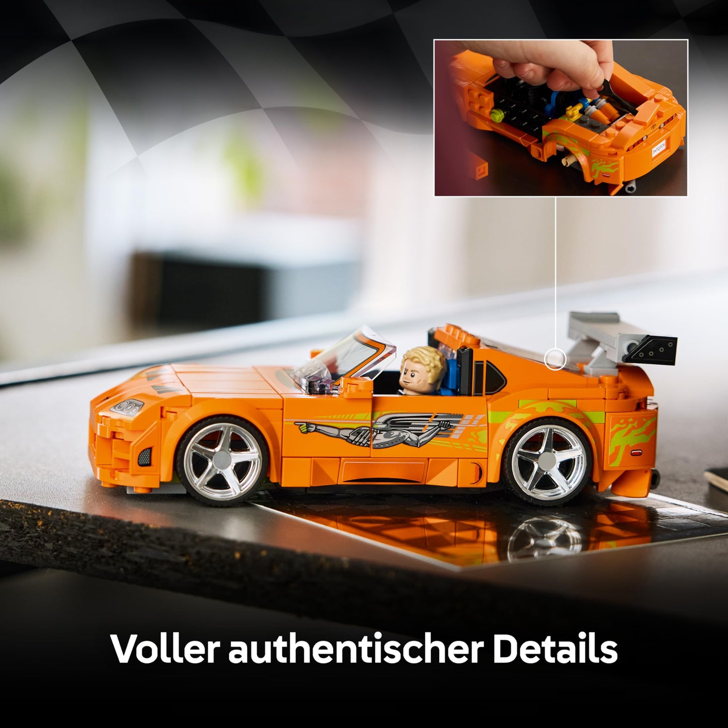 LEGO Speed Champions The Fast and The Furious Toyota Supra MK4 - car toy - model building with Bryan O'Conner minifigure - mint gift for boys aged 10 and over and young film fans - 77260