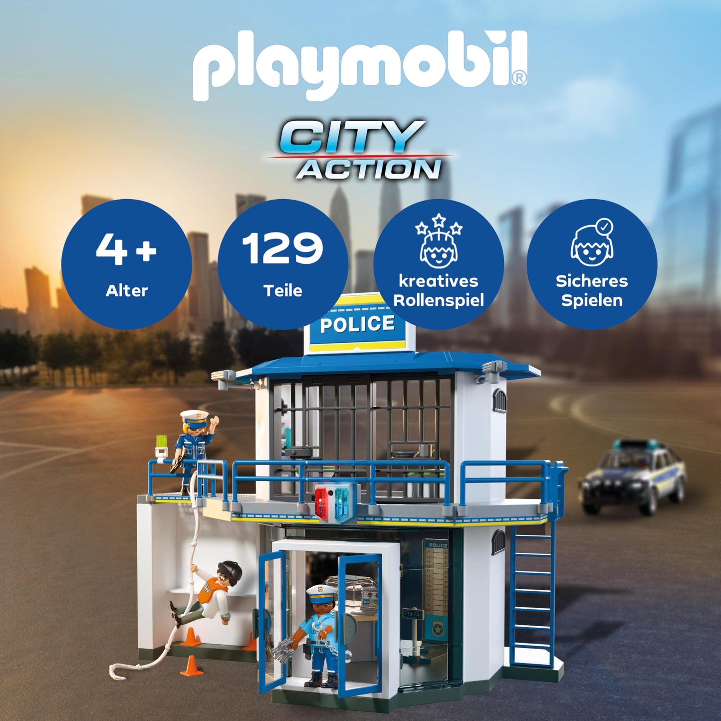 PLAYMOBIL | City Action | Police station with wanted room | Action-packed police toy | With lots of exciting details | Promotes creativity | For children aged 4 and over | 71874