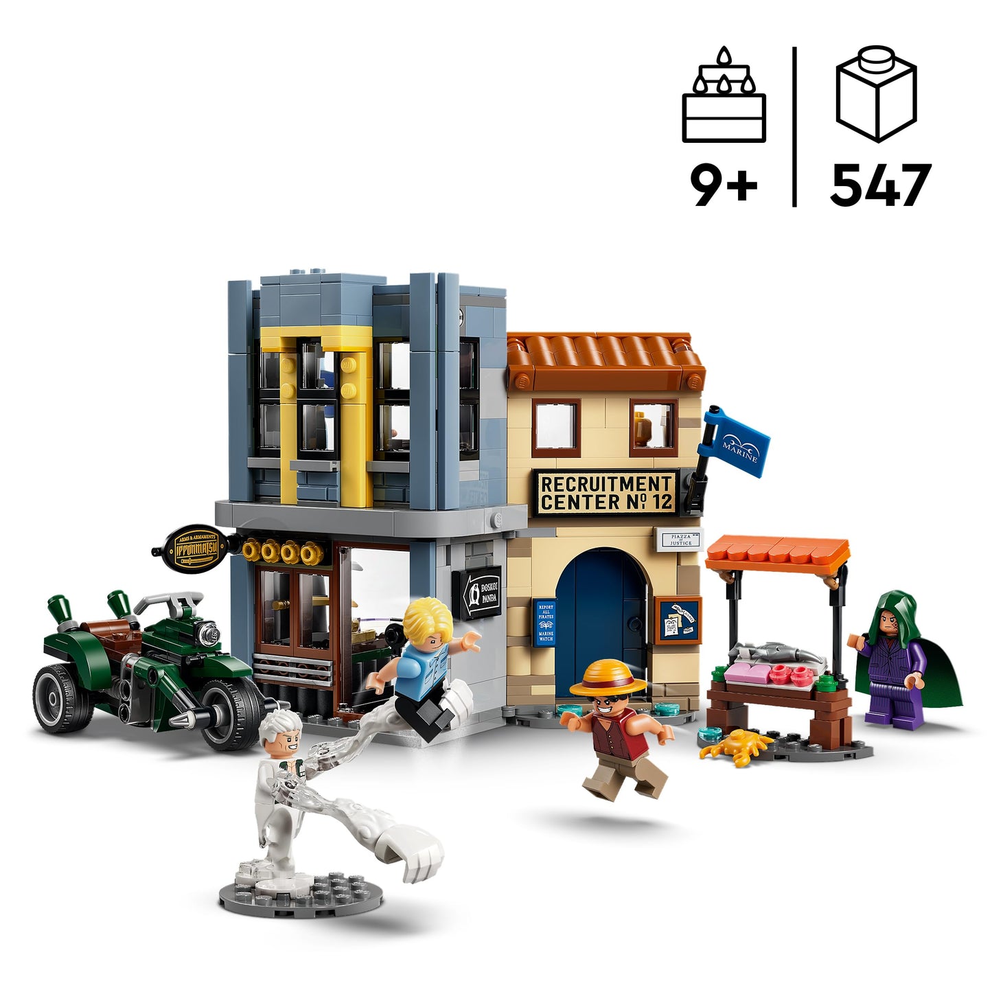 LEGO ONE PIECE Showdown with Captain Smoker - Interactive toy with 4 minifigures including Monkey D. Luffy and Sanji - Children's room decoration - Gift for boys, girls and fans aged 9 and over - 75642