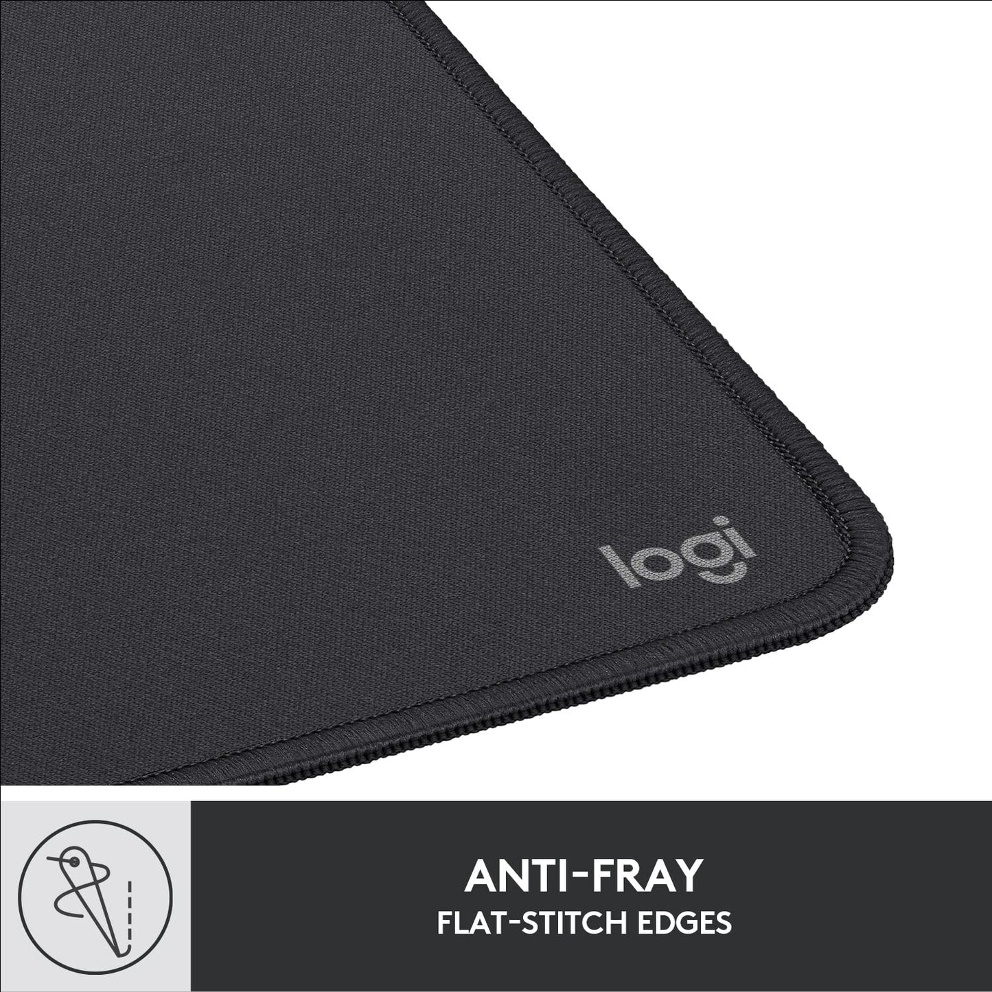 Logitech Mouse Pad - Studio Series, Computer Mouse Pad with Anti-Slip Rubber Base, Easy Gliding, Splash-Proof, Durable Materials, Portable, Fresh Modern Design - Gray - 956-000049