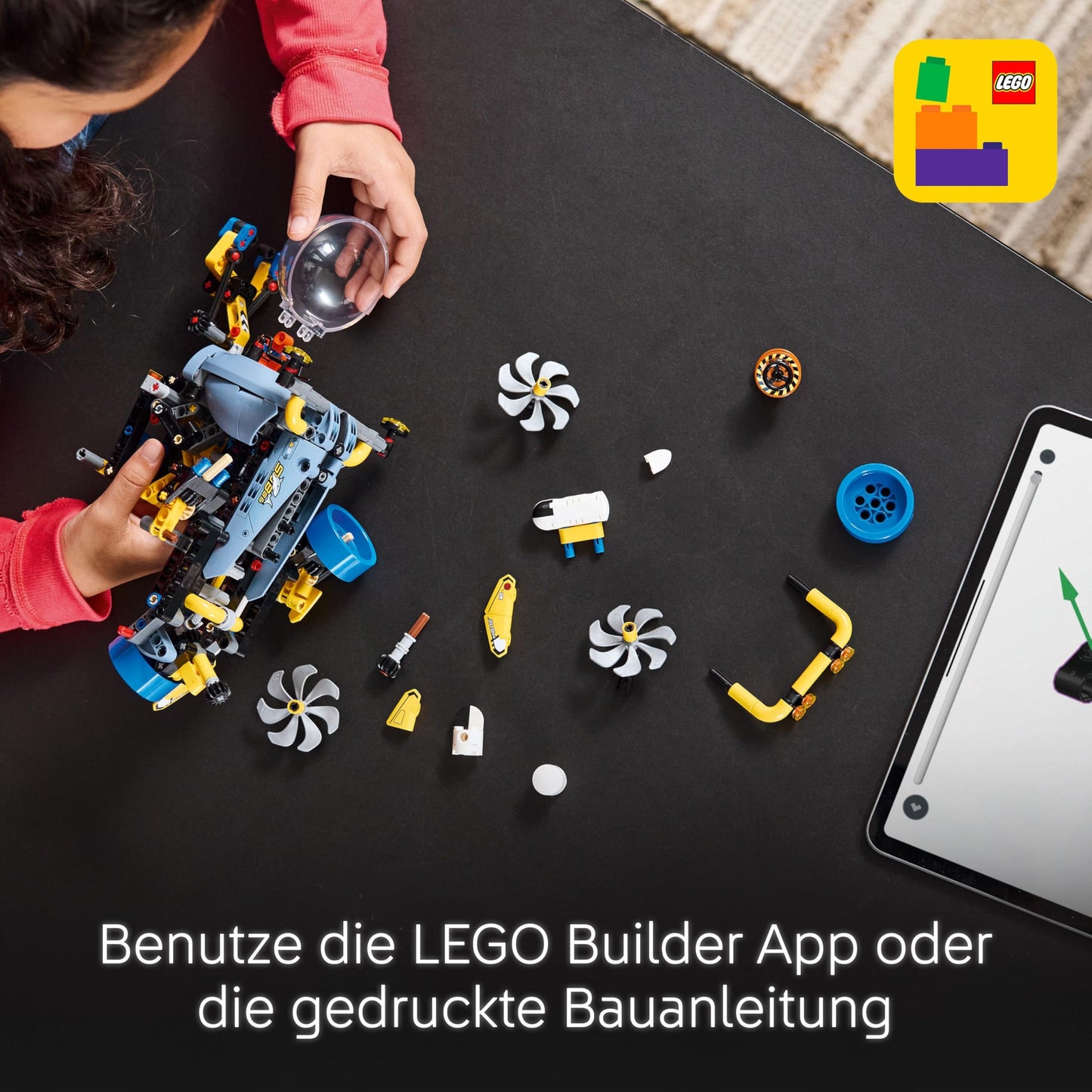 LEGO Technic deep sea explorer submarine toy, building toy for children, boys and girls aged 9 and up, creative birthday gift ideas, buildable vehicle, with rotating propellers 42201