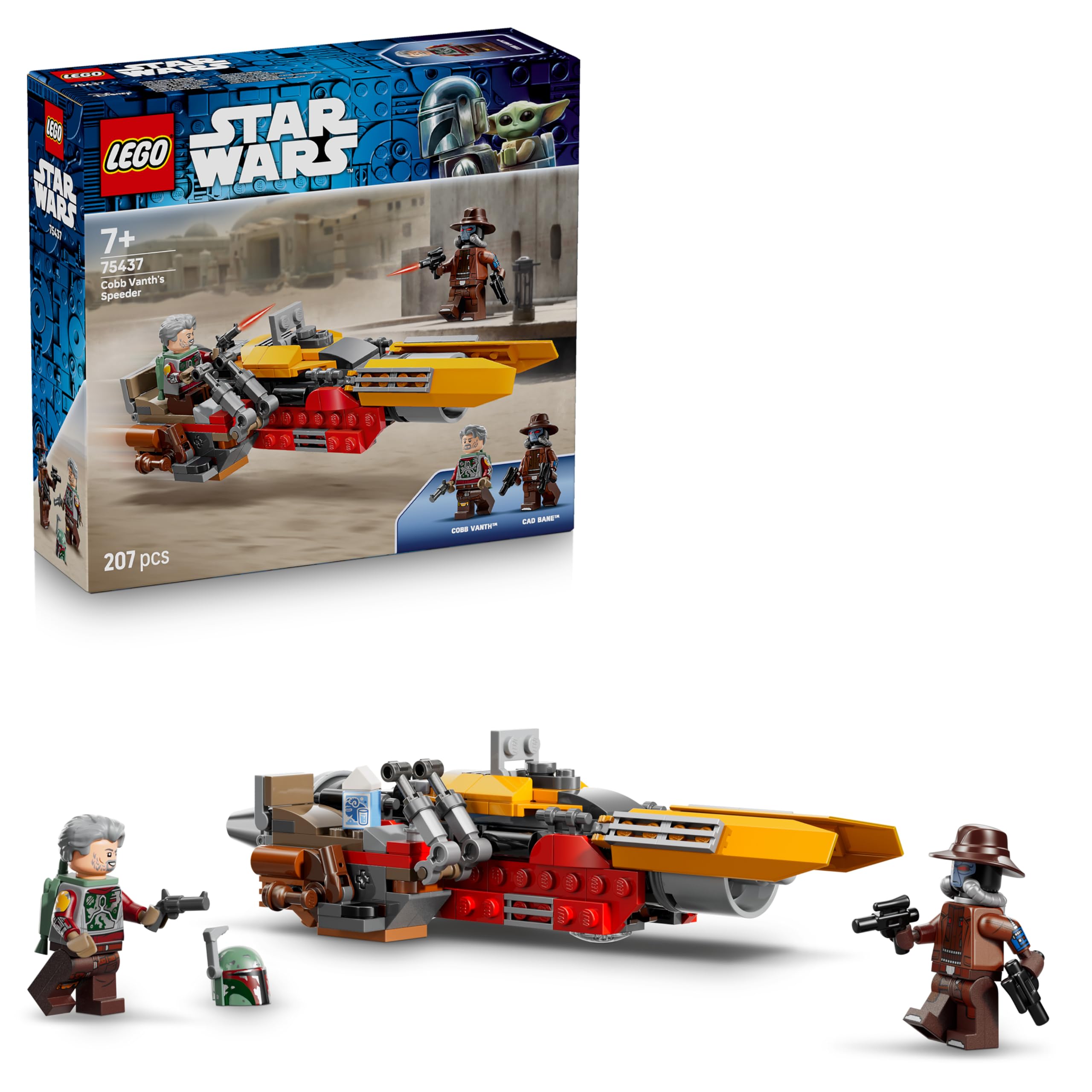 LEGO Star Wars 75437 Cobb Vanth's Speeder - including Cobb Vanth & Cad Bane minifigures as well as blaster & jetpack - gift for boys aged 7 and up and fans of The Mandalorian