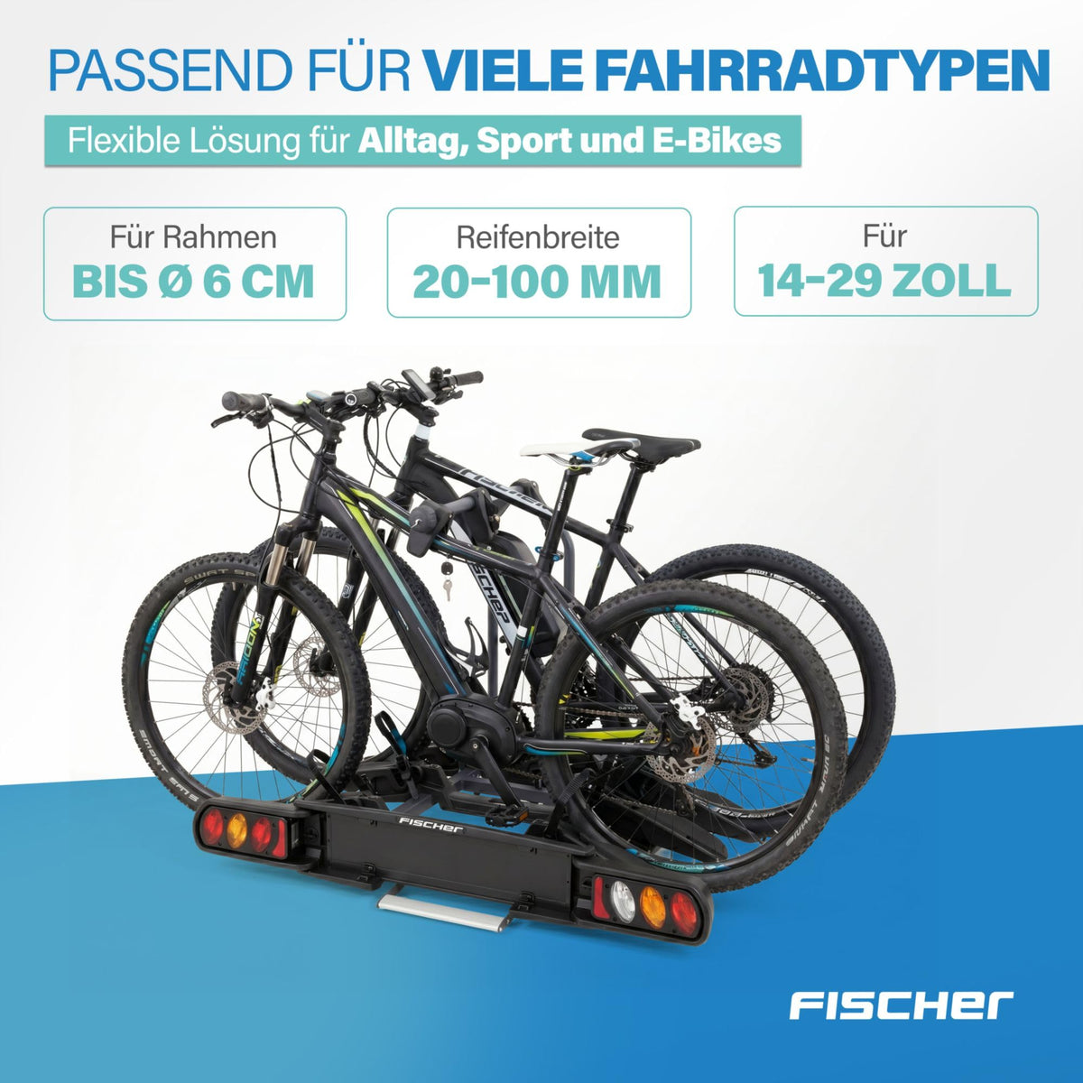 FISCHER cuplaj suport de biciclete ProlineEvo 3 I suport de biciclete cârlig de remorcă I suport de biciclete auto I suport de biciclete e-bike - 10443