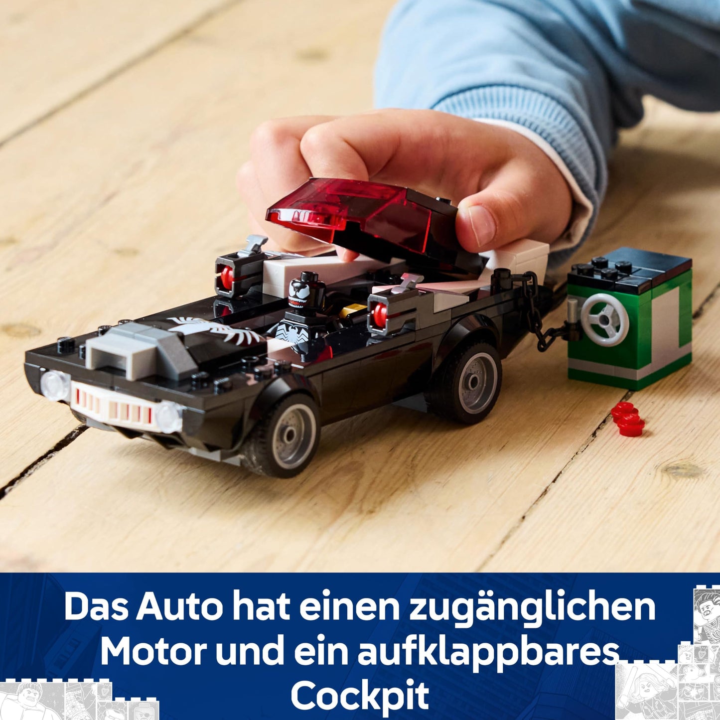 LEGO | Marvel Spider-Man Mech vs. Venom Muscle Car - Car Toy with 3 Superhero Minifigures - Model Car with Shooters - Gift for Boys and Girls Ages 7 and Up 76309