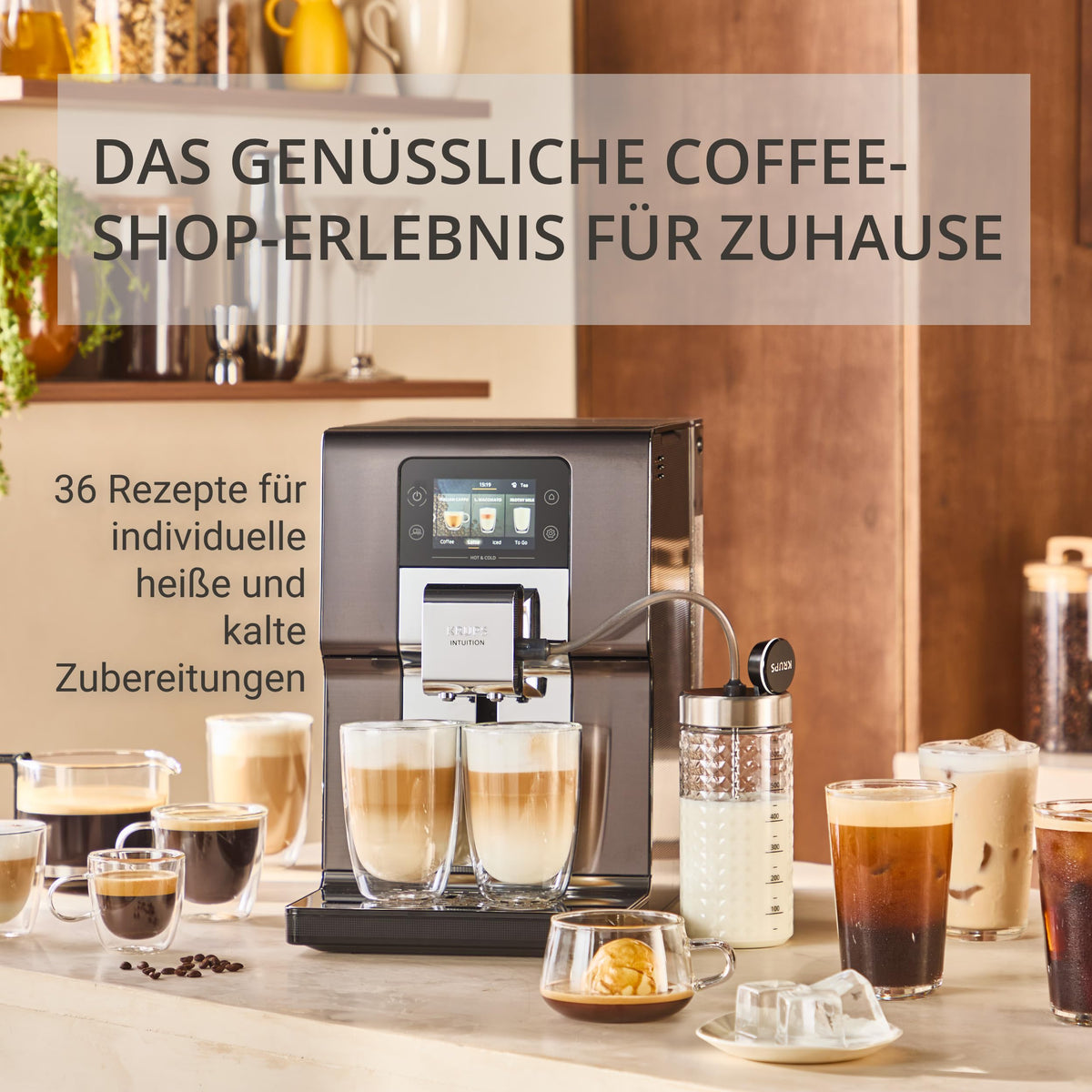 KRUPS Intuition Experience Hot&Cold Coffee Machine, 2-Cup Function - EA879EE0