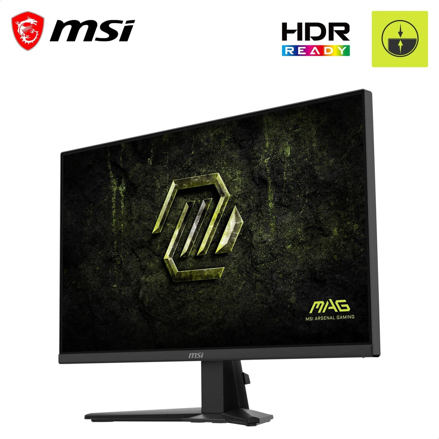 MSI MAG 275FA E20 27" FHD Gaming Monitor, 1920 x 1080 Rapid IPS, 200 Hz, 0.5 ms, HDR Ready, AMD FreeSync Premium, Eye Care, AI Vision, HDMI 2.0b, DP 1.2a, Frameless, VESA Mount, Black - 4711377402385