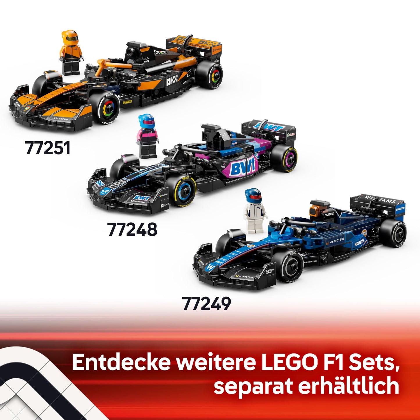 LEGO Speed Champions Mercedes-AMG F1 W15 racing car - toy with Formula 1 minifigure - model car for collecting and building - gift for boys and girls aged 10 and over or adult fans 77244