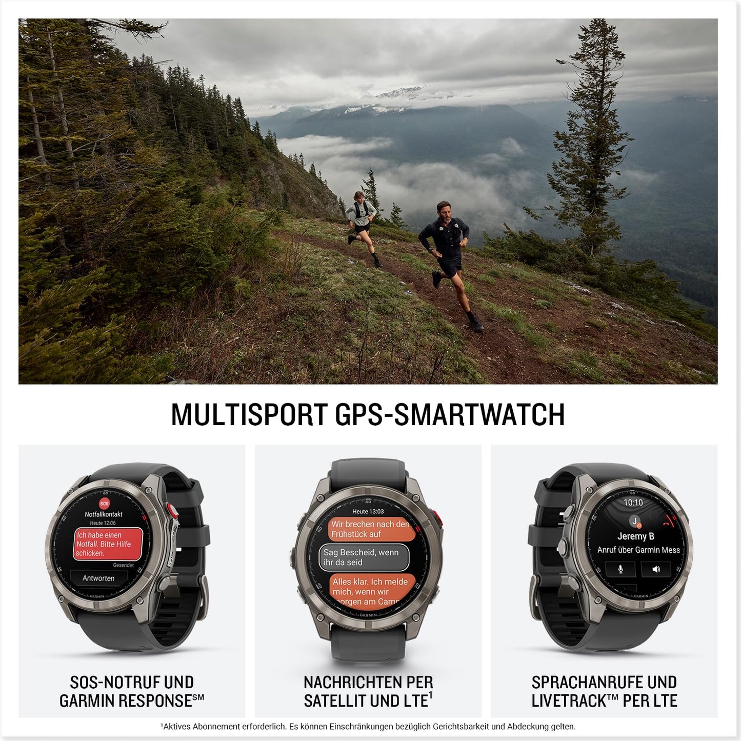 Garmin Fenix 8 Pro 51mm AMOLED - multisport smartwatch, 1.4" touch display, up to 27 days battery life, maps, 80+ sports apps, ECG, flashlight, LTE telephony & 24/7 SOS emergency call (subscription required) - 010-03199-11