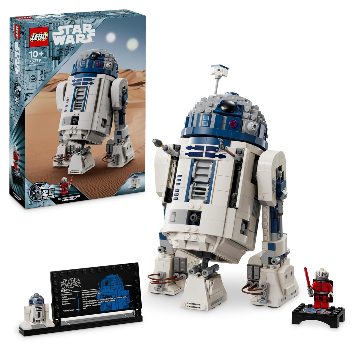 LEGO Star Wars R2-D2, collectible building bricks for assembling, playing, and displaying & Star Wars Millennium Falcon, model of a starship from Star Wars. - 75379