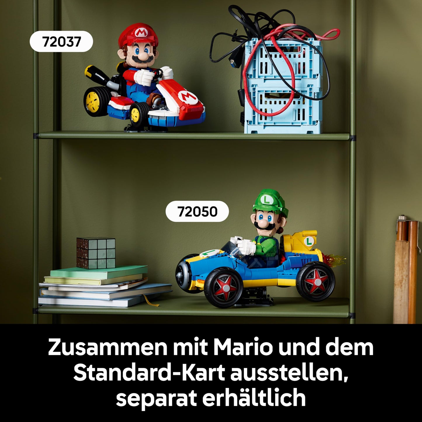 LEGO Super Mario: Mario Kart: Luigi & Turbo Speedster - Nintendo Figure and Car Model Building for Adults - Collectable Gaming Merch - Gift Idea for Men, Women and Fans - 72050