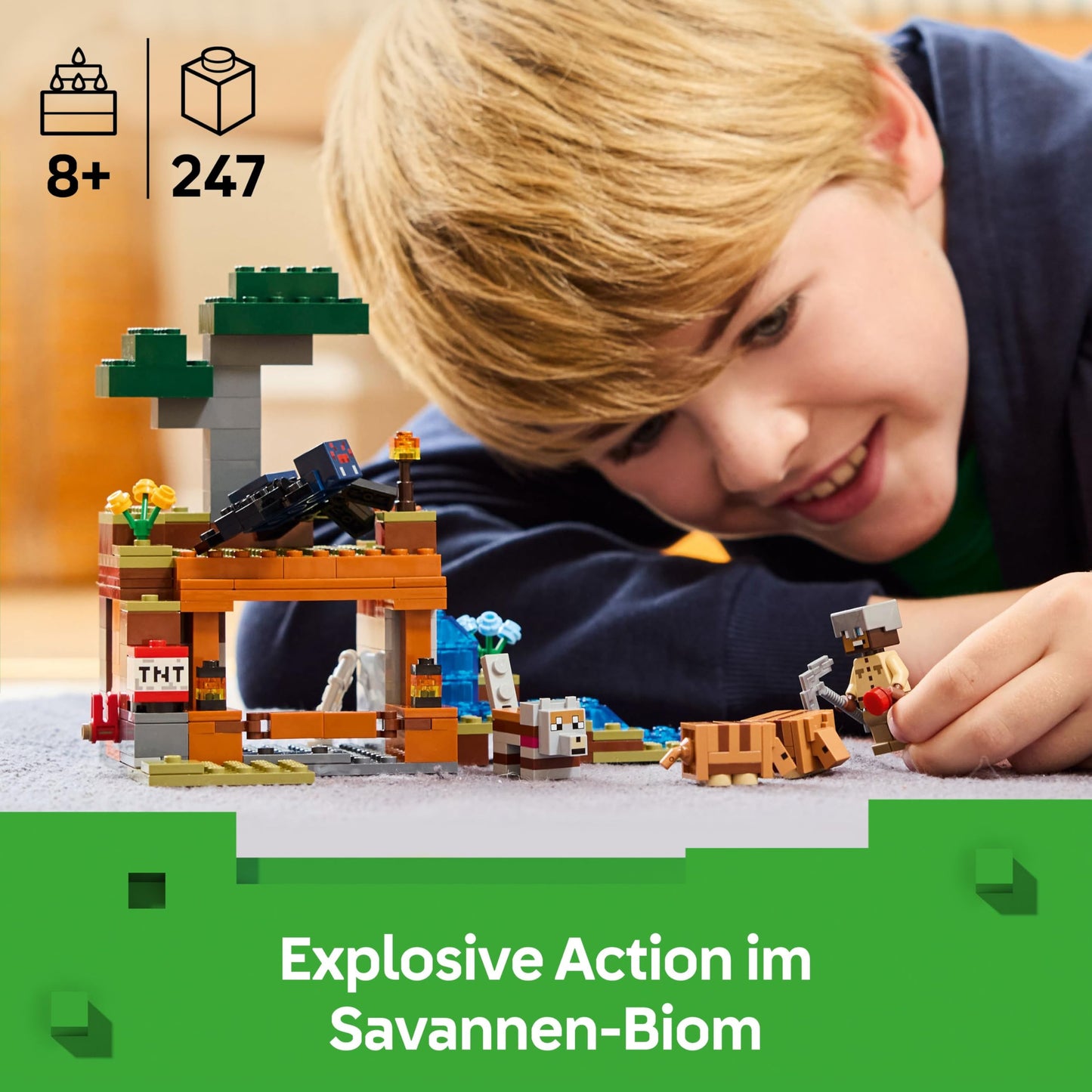 LEGO Minecraft The Expedition to the Armadillo Mine - Interactive Gamer Toy with Cave Spider and Wolf Figures - TNT Function - Gaming Gift for Boys and Girls Ages 8 and Up - 21269