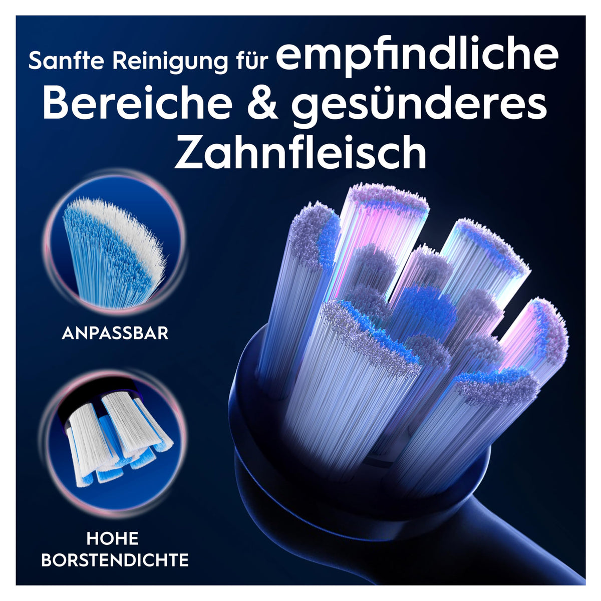 Oral-B iO Curățare Blândă – ORIGINAL Perii de schimb pentru periuțele electrice Oral-B iO – Capete de periuță, atașamente pentru periuțe de dinți, perii de rezervă pentru gingii sensibile – Negru, 4 bucăți - 8700216194631