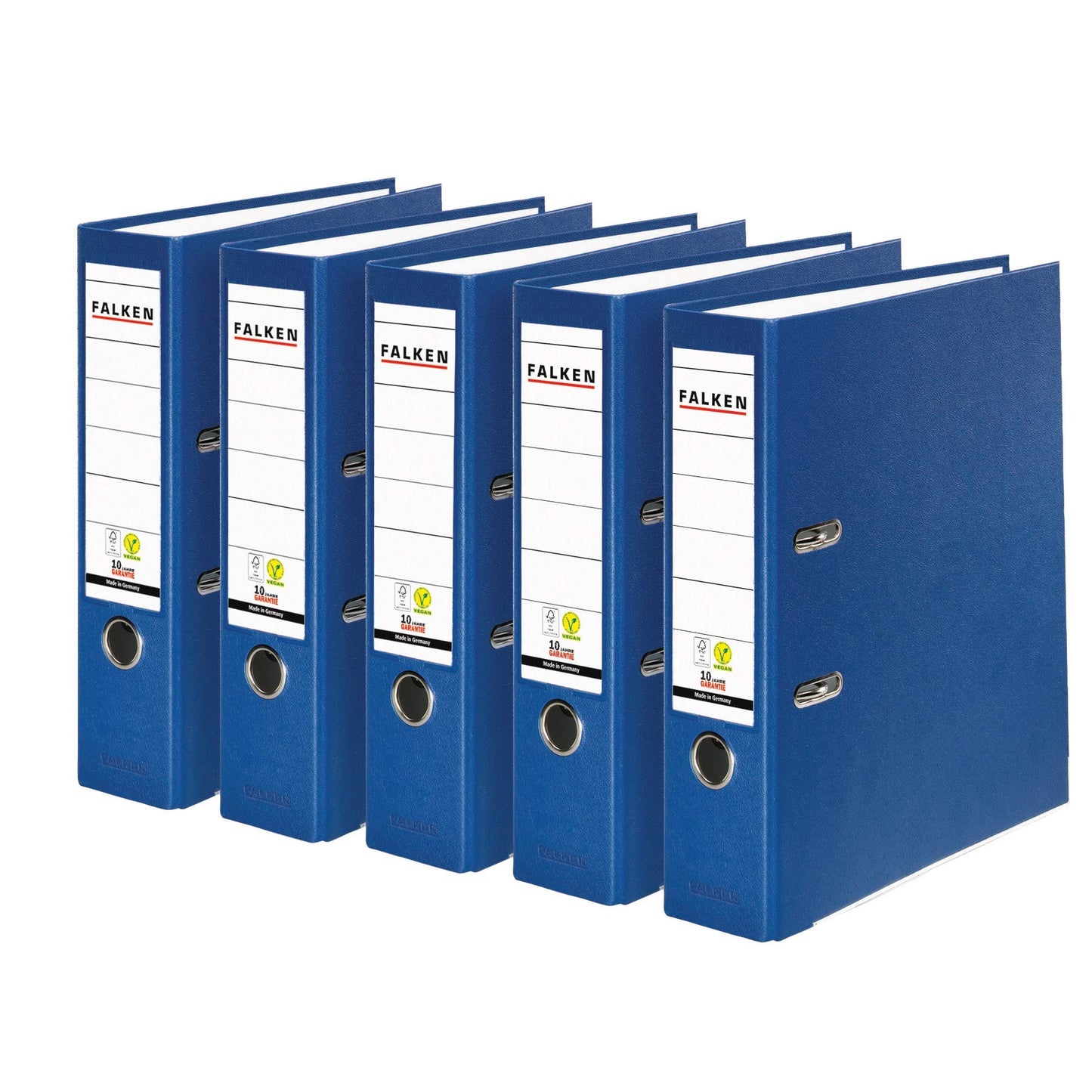 FALKEN 5x PP-Color plastic folders 8 cm wide DIN A4 blue - 11374212