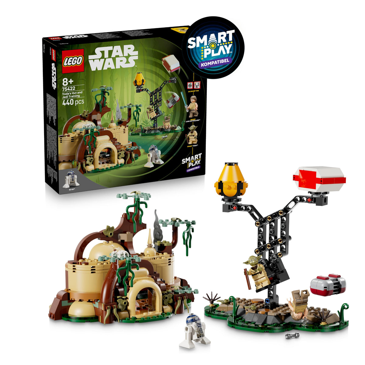 LEGO Star Wars SMART Play Bundle: Luke's Red Five X-Wing All-In-One Set 75423 & Yoda's Hut and Jedi Training Compatible Set 75422 - Interactive Toys - Gifts for 8+ Year Old Boys & Girls - 75427