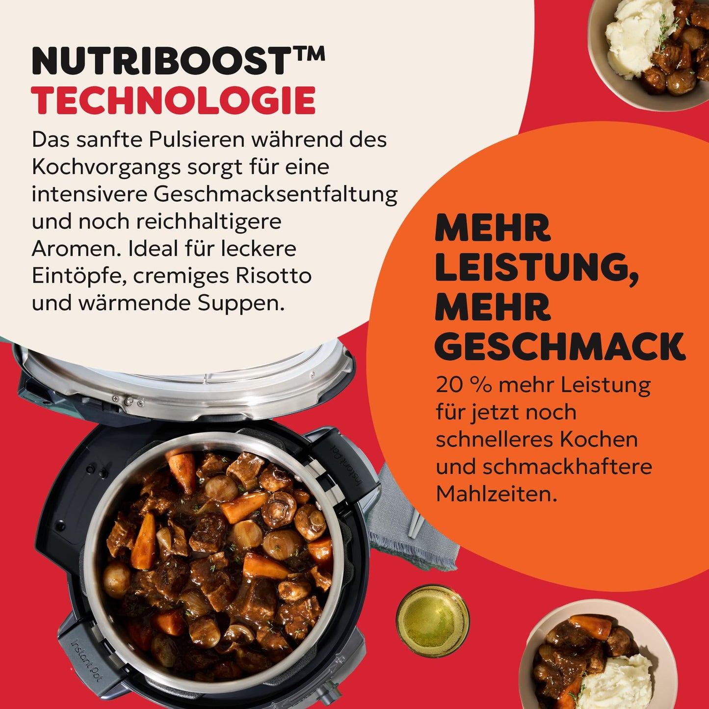Instant Pot Pro 10-in-1 Multi Cooker 5.7L - Black, Pressure Cooker, Slow Cooker, Rice Cooker, Sauteer, Yogurt Maker, Food Warmer, Steamer, Vacuum Cooker, Baking, NutriBoost™, Dishwasher Safe. - PRCPC601WE