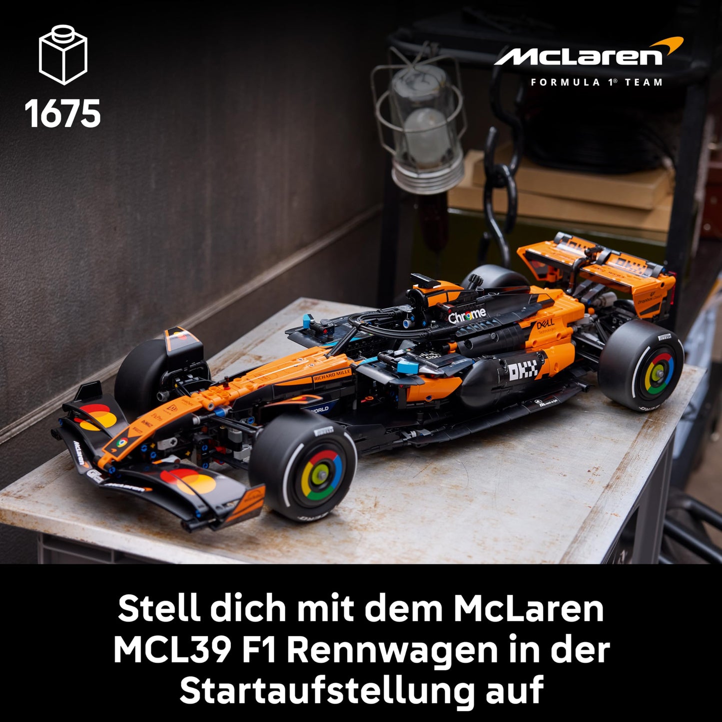LEGO Technic McLaren MCL39 F1 racing car - model building for adults - collector's set with V6 engine, differential and DRS activation - gift idea for racing and motorsport fans - 42228