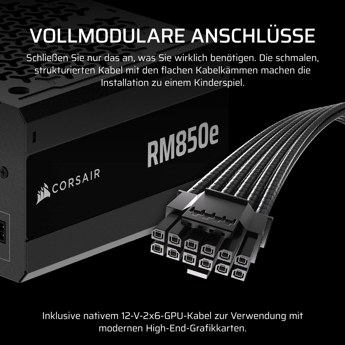 CORSAIR RM850e (2025) ATX power supply with 12V 2x6 cable - black - CP-9020296-EU