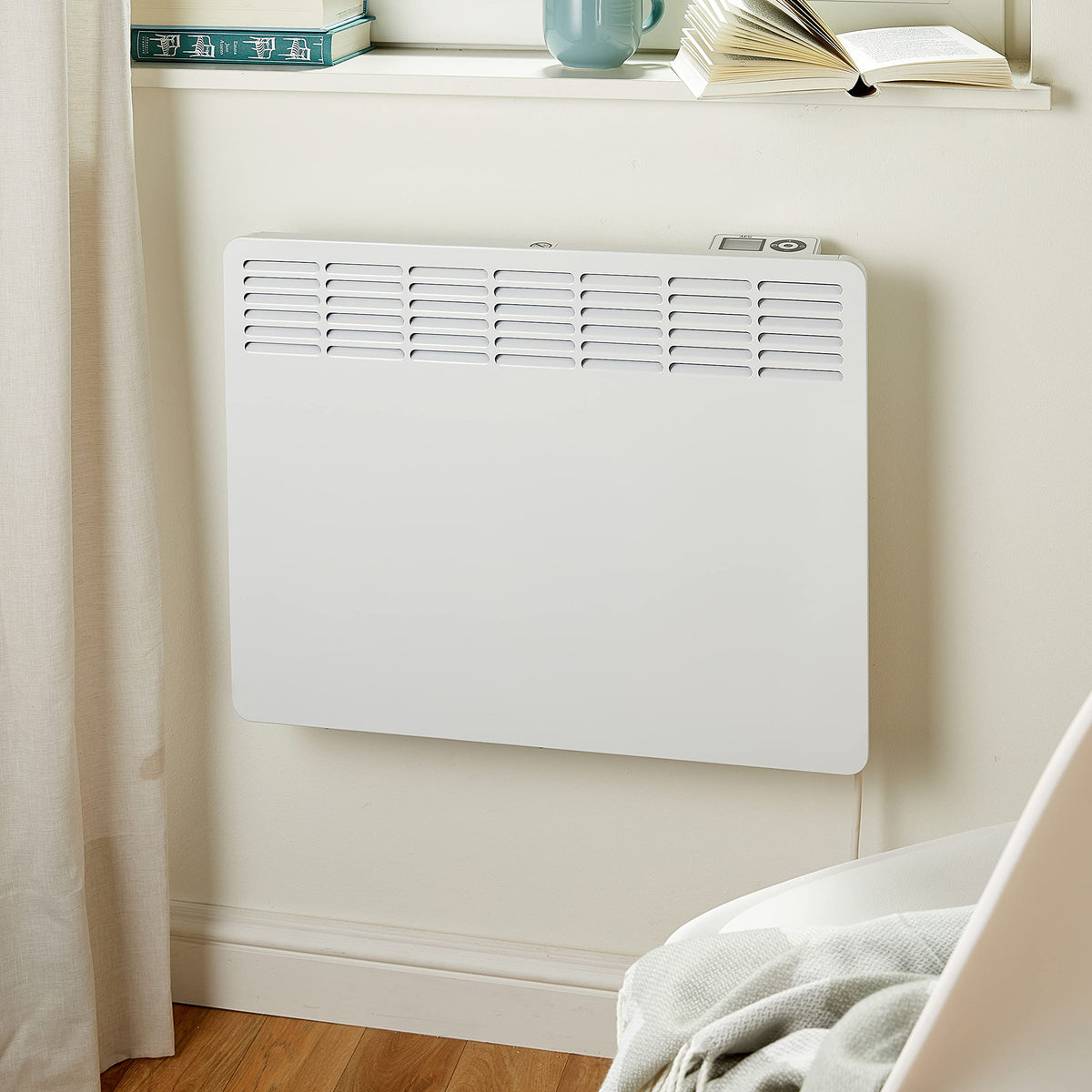 AEG Wall Convector WKL 1505 for approximately 15 m², 1500 W, 5-30 °C, wall-mounted, LC display, weekly timer, metal, Eco Design 2018, 236534