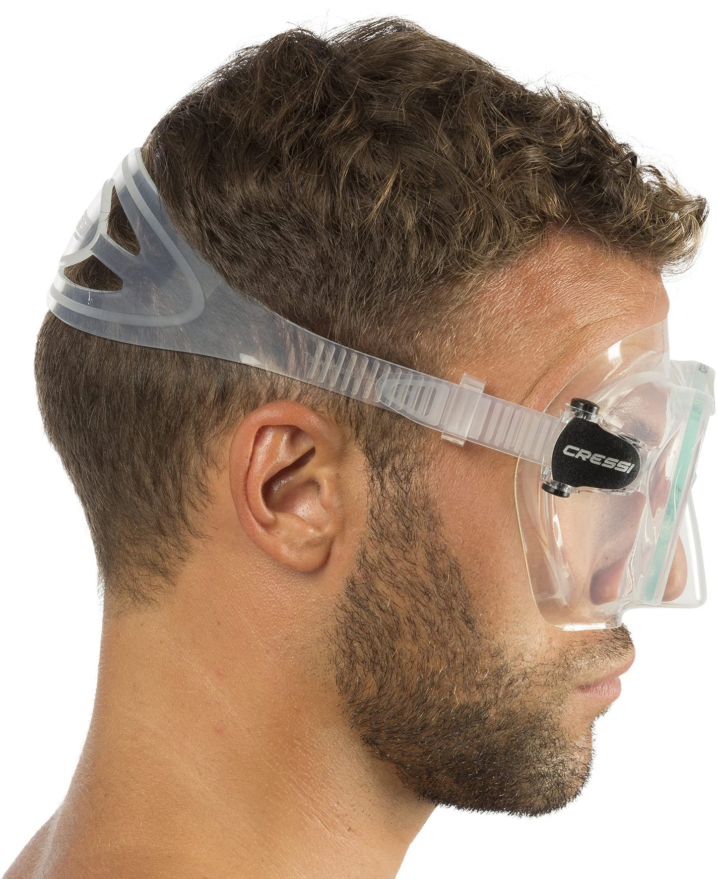 Cressi frameless diving mask F1 - anti-fog glass lens, diving goggles - ergonomic silicone edge, snorkel mask - dry snorkel & snorkel set - transparent - mask - ZDN281000