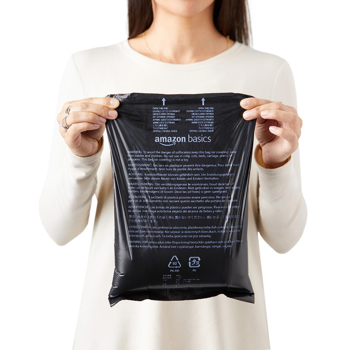 Amazon Basics Pungi pentru excremente de câine cu dispenser și clip pentru lesă, fără parfum, pachet de 600, negru - 100340-APL