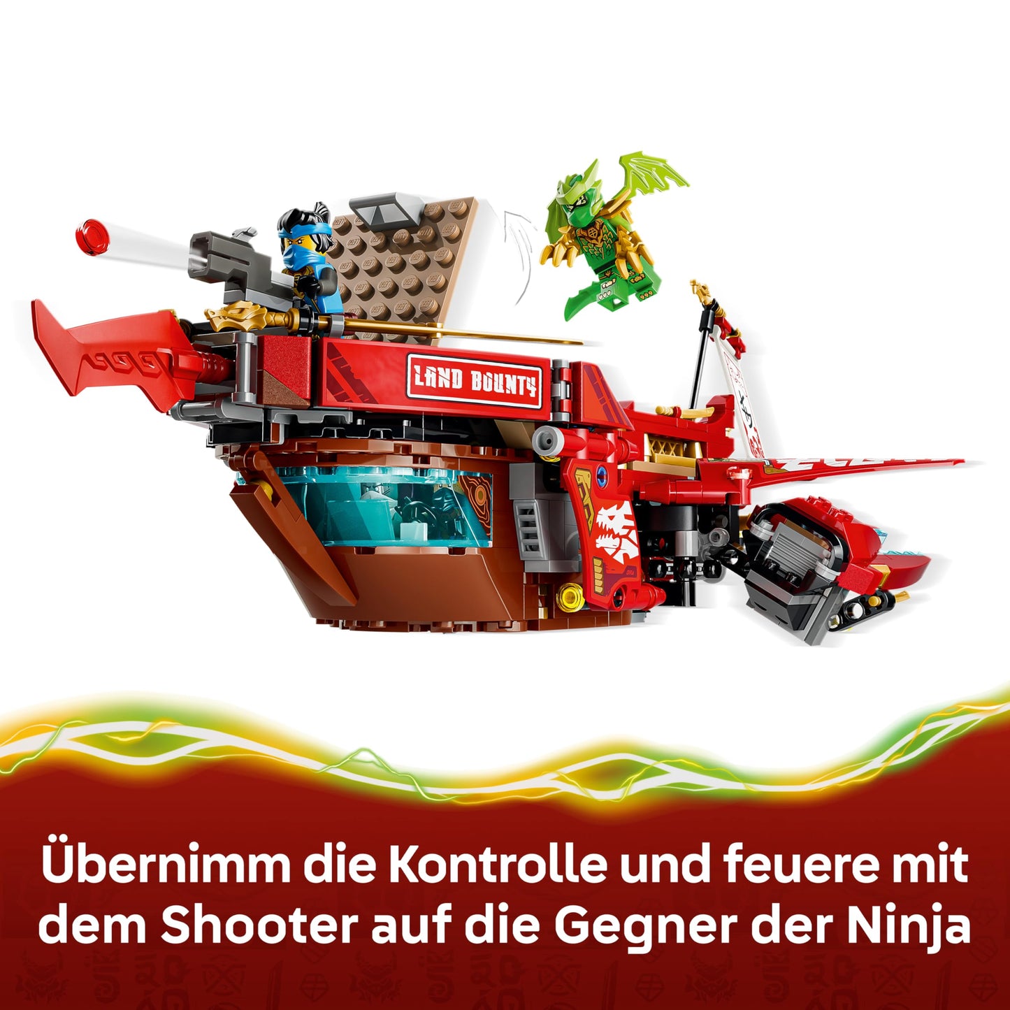 LEGO NINJAGO Desert Sailor - 3-in-1 ninja playset, convertible into flying boat, car & motorcycle - including 6 minifigures - gift idea for boys aged 9 and up and Dragons Rising fans - 71869