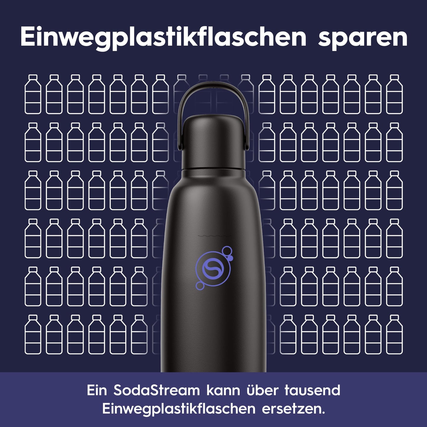 sodastream Fizz & Go stainless steel soda bottle 0.9 l, double-walled insulated thermos bottle, keeps warm & cold, for carbonated drinks, compatible with DUO, TERRA, ART, ENSO & more, black - 1062413440