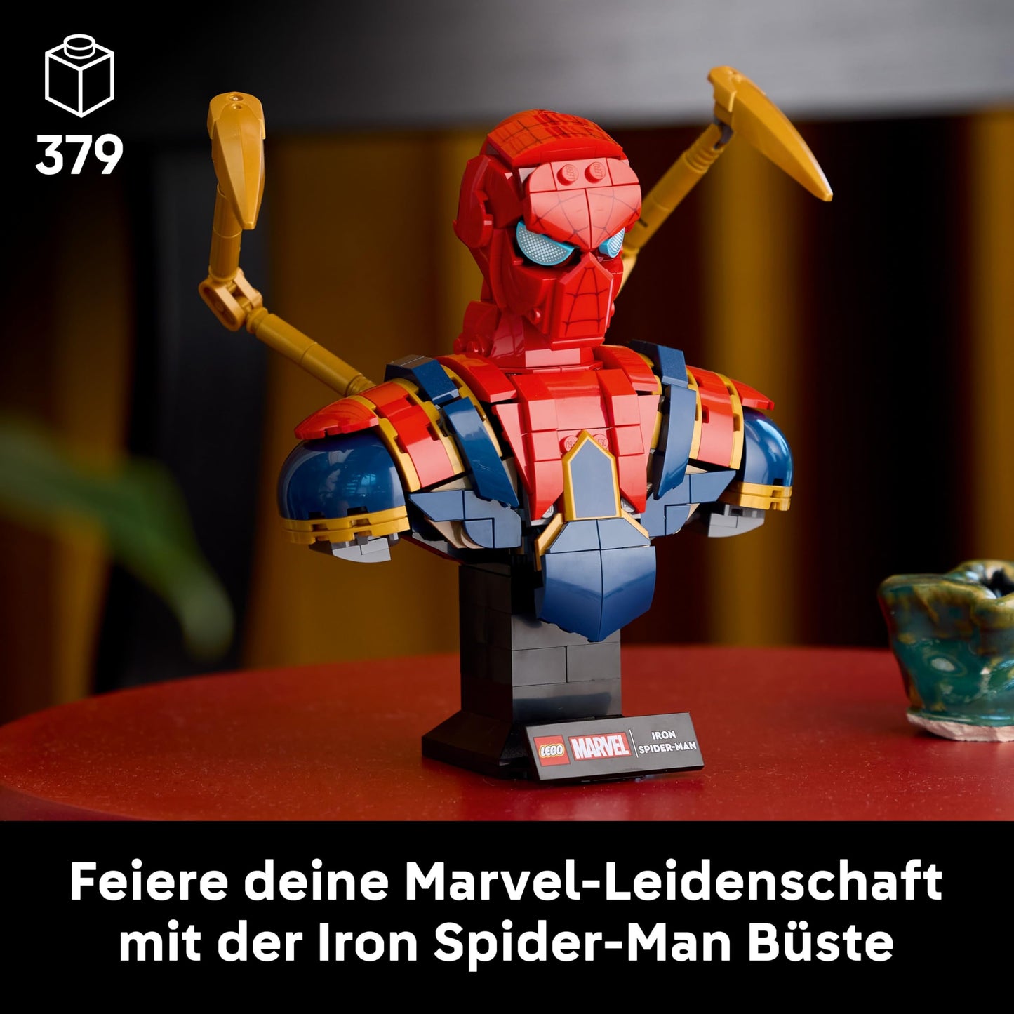 LEGO | Marvel Iron Spider-Man Bust - Model Building for Adults - Including 2 Movable Arms, Rotating Head & Superhero Minifigure - Collectible & Avengers Gift for Fans - 76326