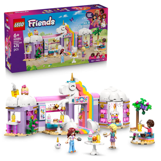 LEGO Friends Unicorn Dream Cafe - Toy Cake Shop with 3 Mini Dolls, Cash Register & Toy Food Accessories Including Cupcakes - Birthday Gift for Girls Ages 6 and Up - 42684