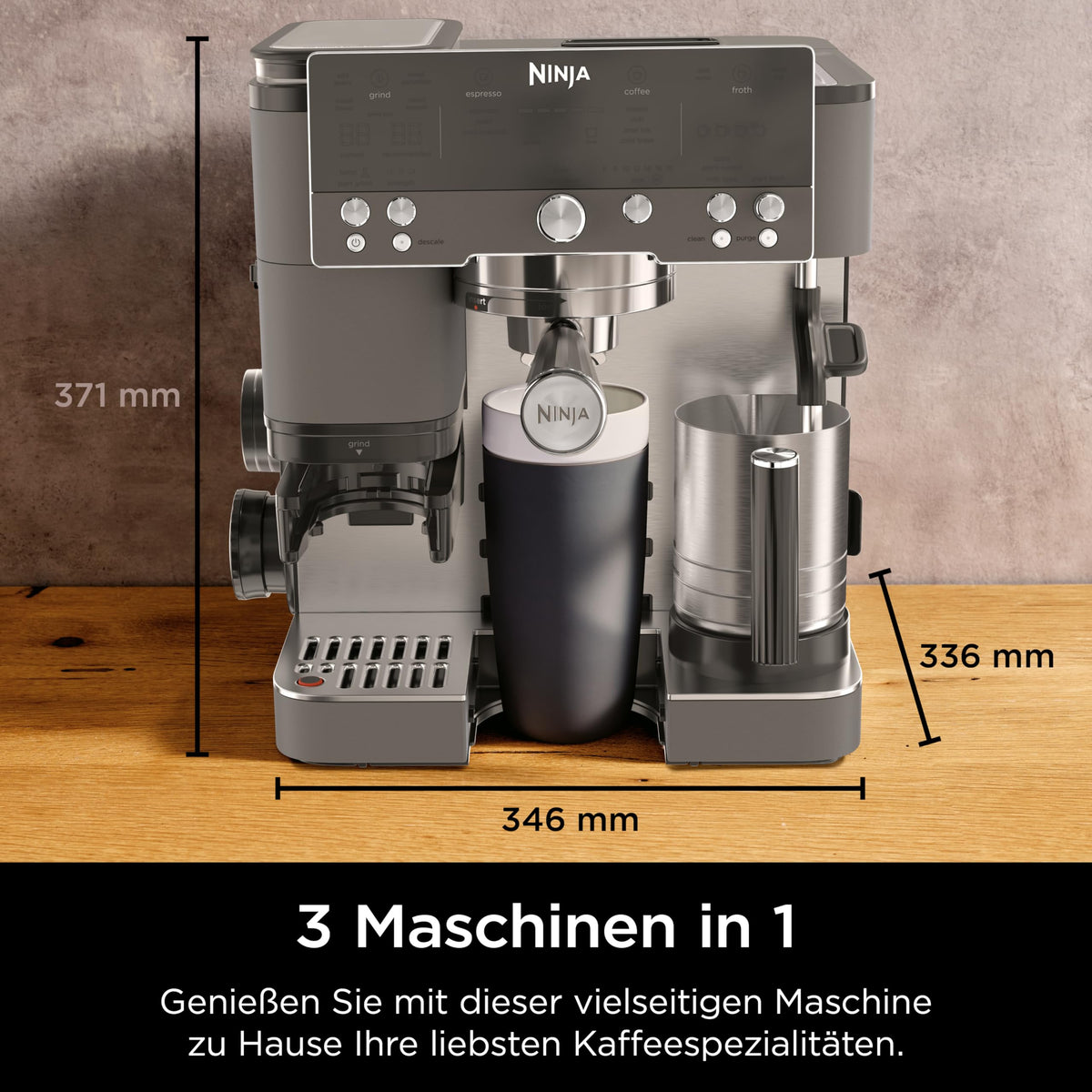 Ninja Luxe Premier 3-in-1 Cafetieră ES601EUGM, Gri-Metal, ES601EUGM