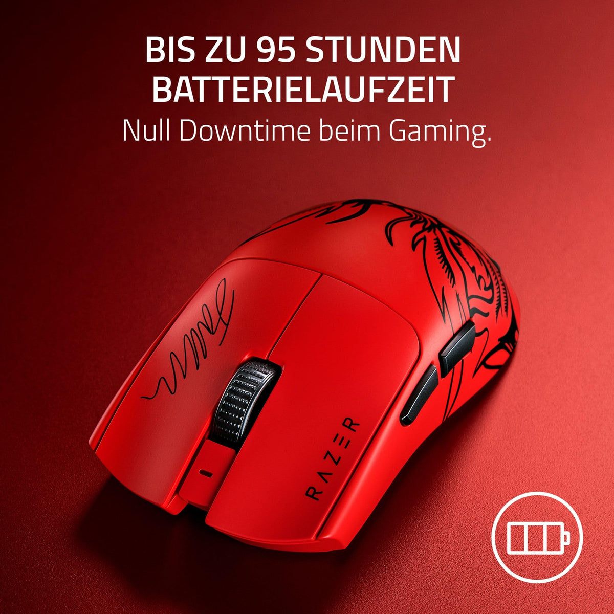 Razer Viper V3 Pro Faker Edition - Mouse de gaming wireless ultraușoară pentru esports - 8K Hz HyperPolling (design ușor de 54g, senzor Focus Pro 35K DPI, HyperSpeed Wireless, autonomie a bateriei de 95 de ore) Faker - RZ01-05120500-R3M1