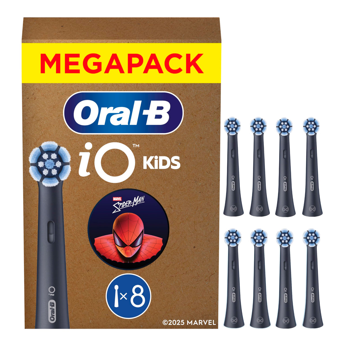 Oral-B iO Perii de schimb Kids 6+ Marvel Spiderman, Negru, 8 bucăți - 8700216932295
