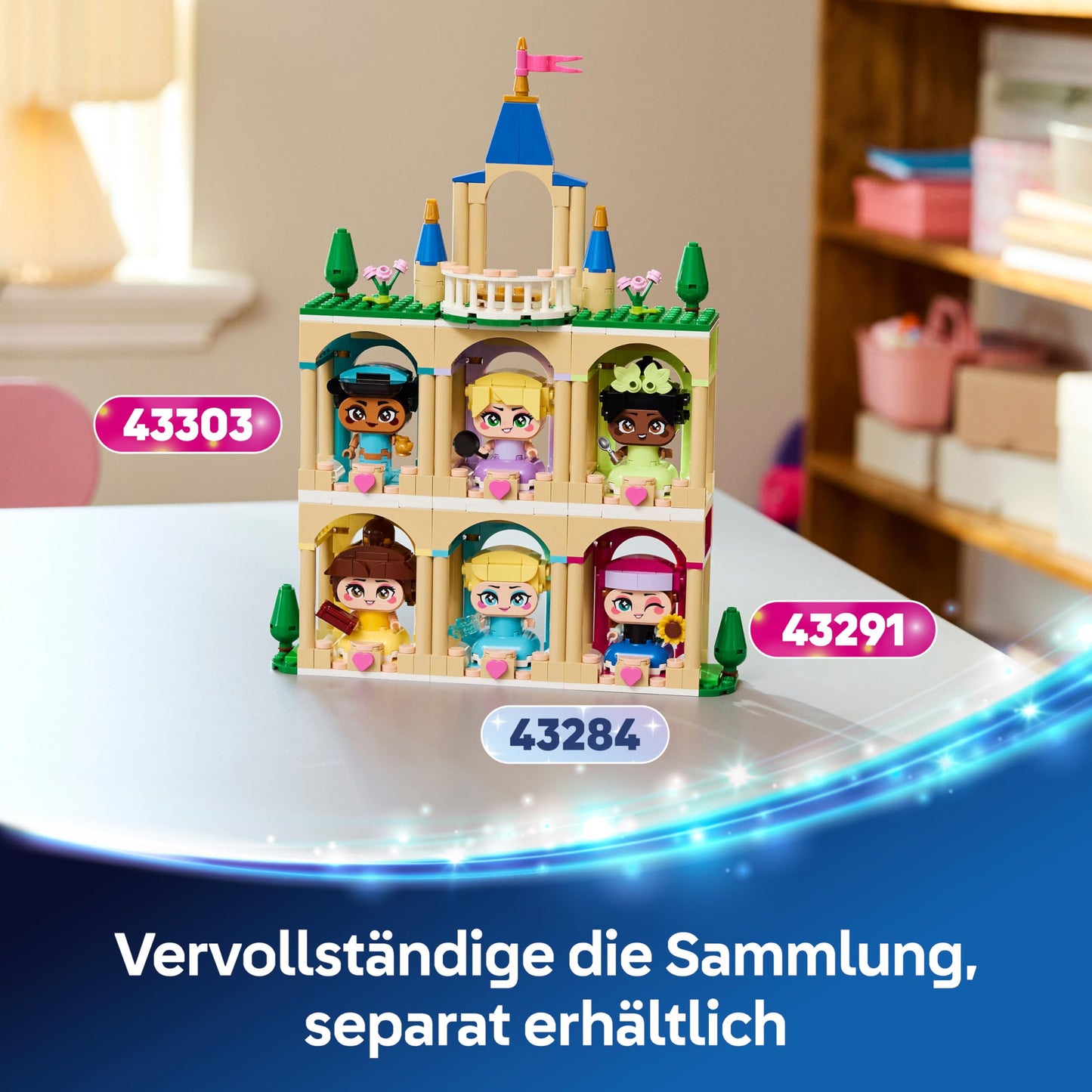 LEGO ǀ Disney Princess The mini princesses Belle and Tiana with their castle - toy with 2 mini dolls and accessories - DIY decoration - gift for girls aged 5 and over and Disney fans - 43291