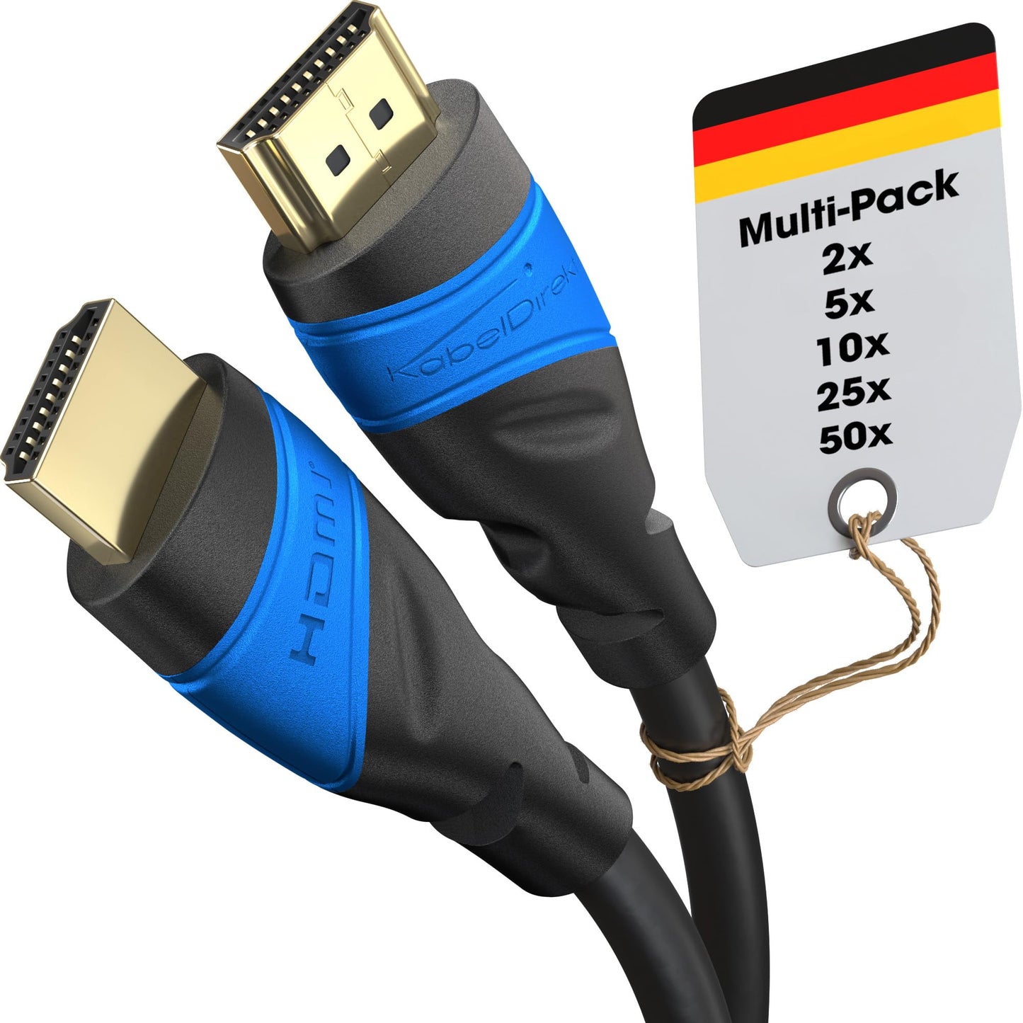 KabelDirekt – 4K HDMI cable – 2x 10m – German Flexcore technology - 2406
