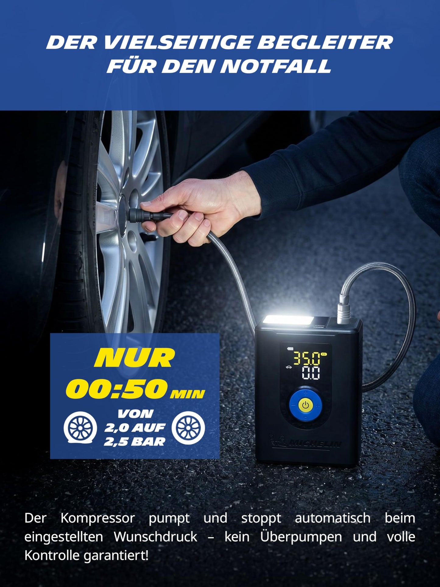 MICHELIN Air Power Max Hybrid battery compressor with jump starter & power bank - 61013