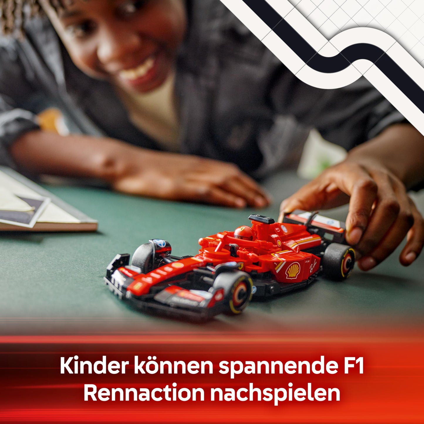 LEGO Speed Champions Ferrari SF-24 F1 racing car - model car set with driver - model building for children - toy with 1 minifigure - collectible Formula 1 gift for boys and girls - 77242