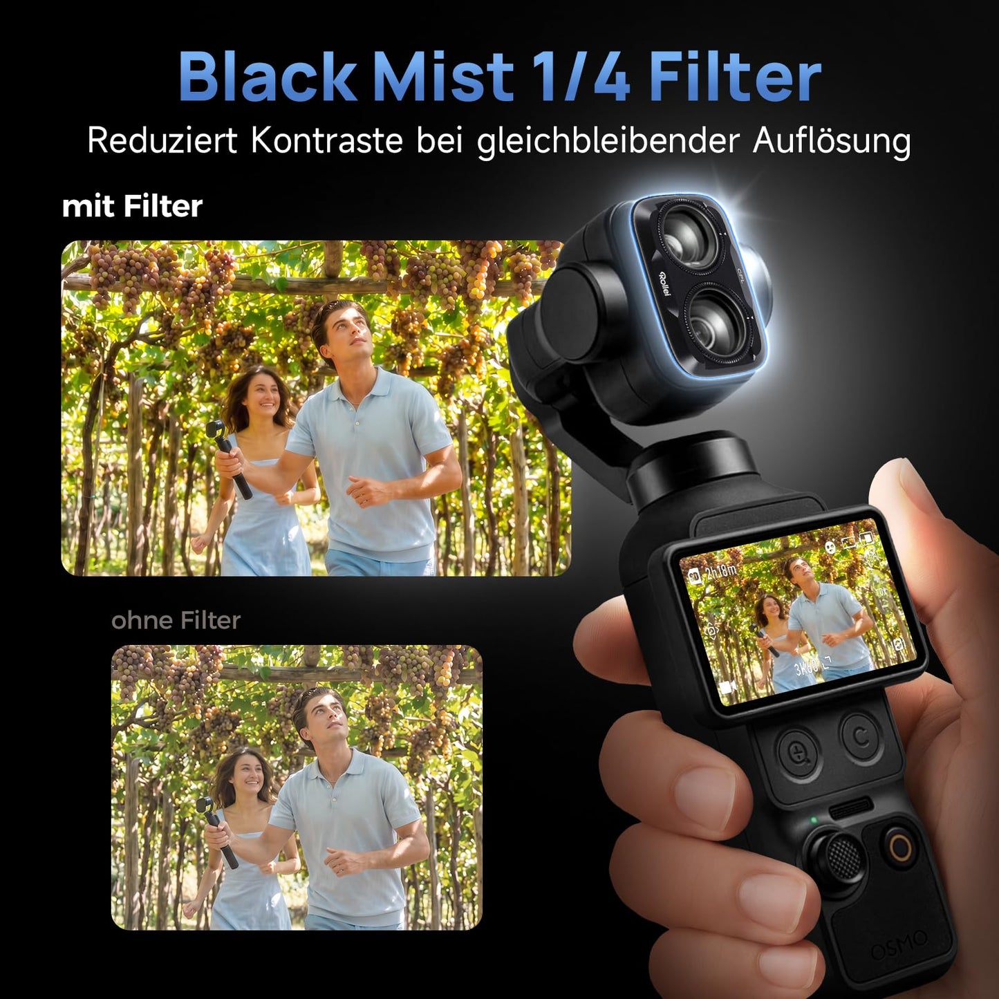 Rollei filter set compatible with DJI Osmo Pocket 4P VND 2~32+CPL+Black Mist - 27542