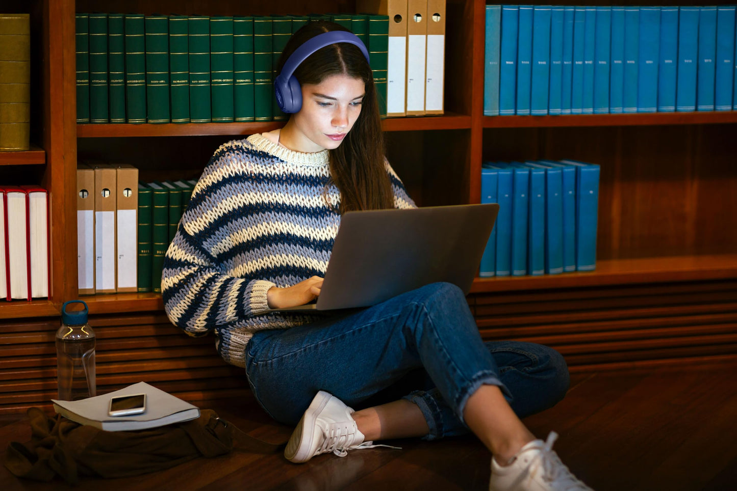 JBL Tune 680NC, wireless on-ear headphones with noise canceling, blue - JBLT680NCBLU