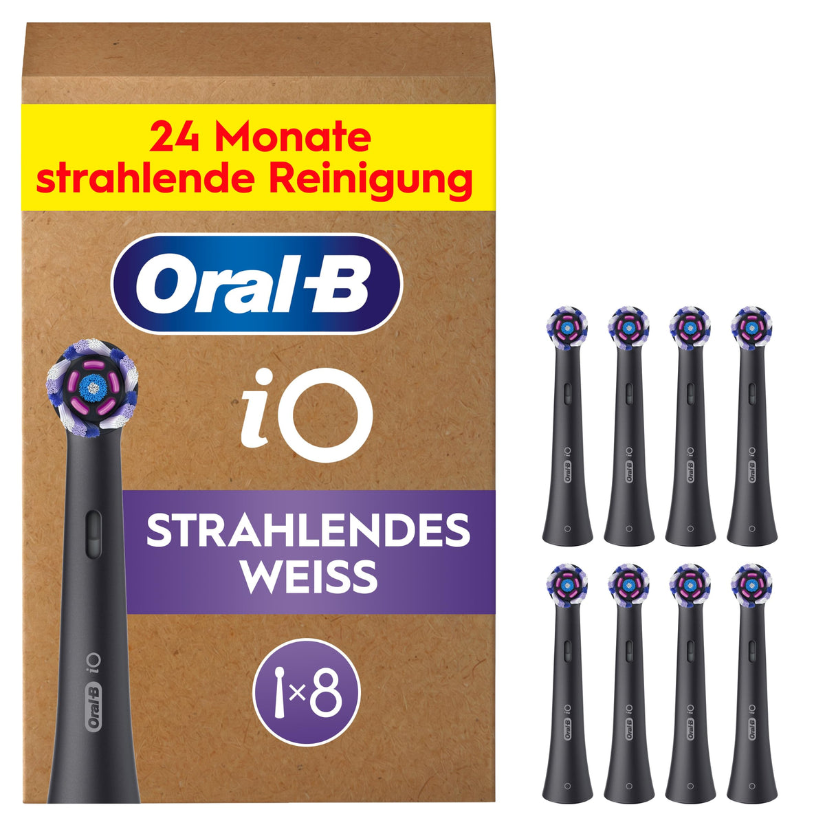 Oral-B iO Replacement Brush Heads Radiant White, Black, 8 Pieces - Model - Model iO RB