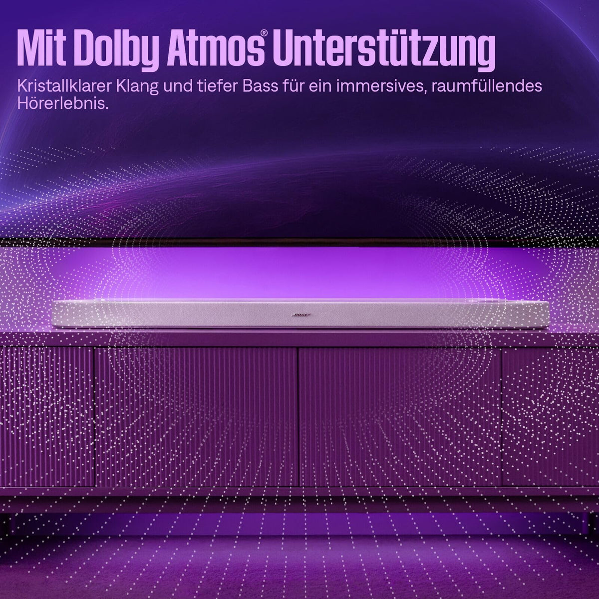 Bose Lifestyle Ultra Soundbar, Soundbar pentru TV cu Dolby Atmos, soundbar wireless pentru acasă cu sunet surround, alb fumuriu - 892930-2200