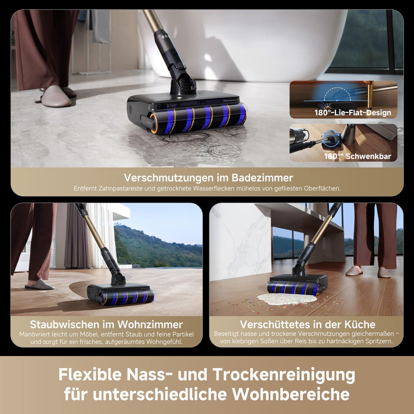 dreame Z30 Pro Aqua-A cordless vacuum cleaner for wet cleaning, wet and dry cleaning, self-cleaning with hot air, 90° bendable, anti-tangle hair cutting, 855 W, 28,000 Pa - VZV66C