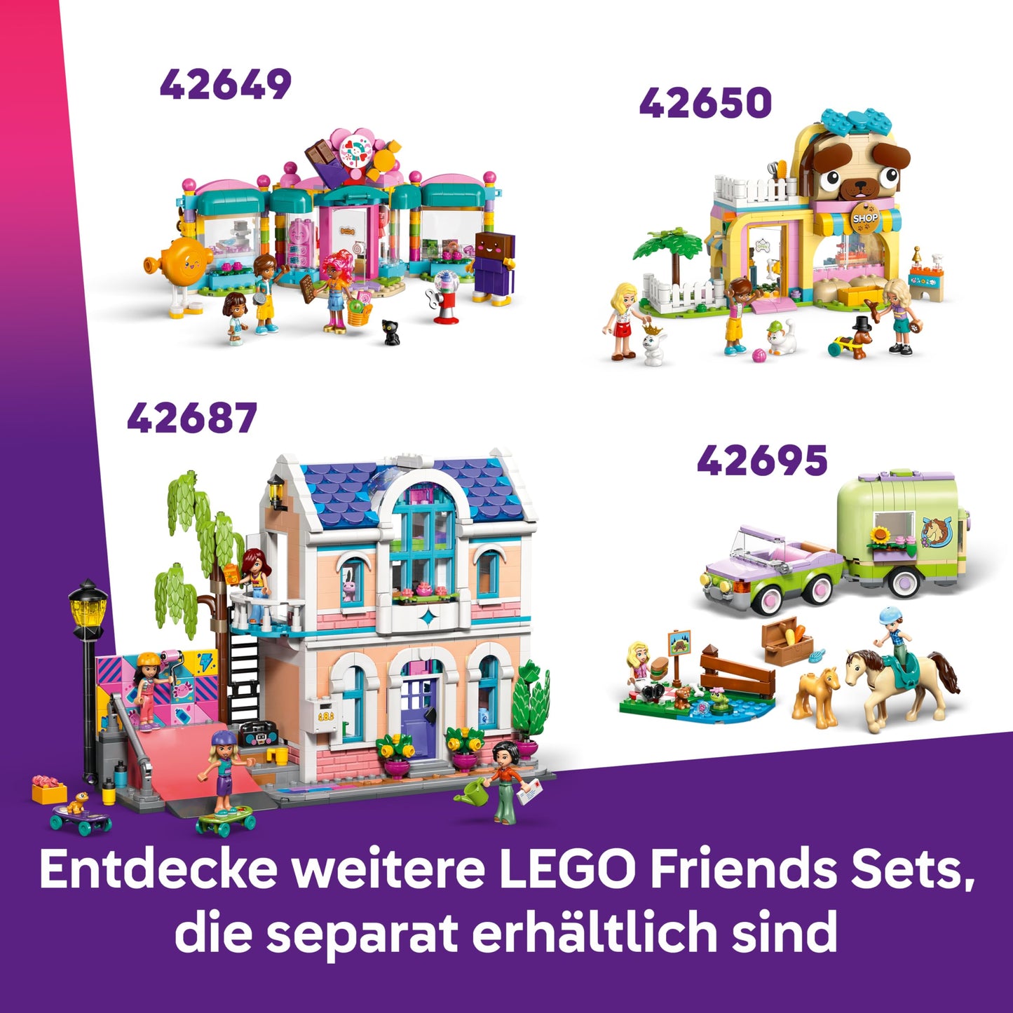LEGO Friends Unicorn Dream Cafe - Toy Cake Shop with 3 Mini Dolls, Cash Register & Toy Food Accessories Including Cupcakes - Birthday Gift for Girls Ages 6 and Up - 42684